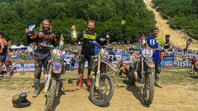 Romaniacs Sherco riders on podium